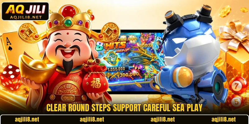 Clear round steps support careful sea play