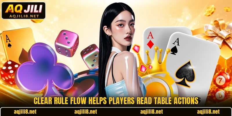 Clear rule flow helps players read table actions Clear rule flow helps players read table actions