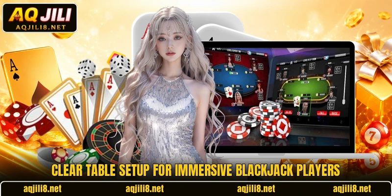 Clear table setup for Immersive Blackjack players