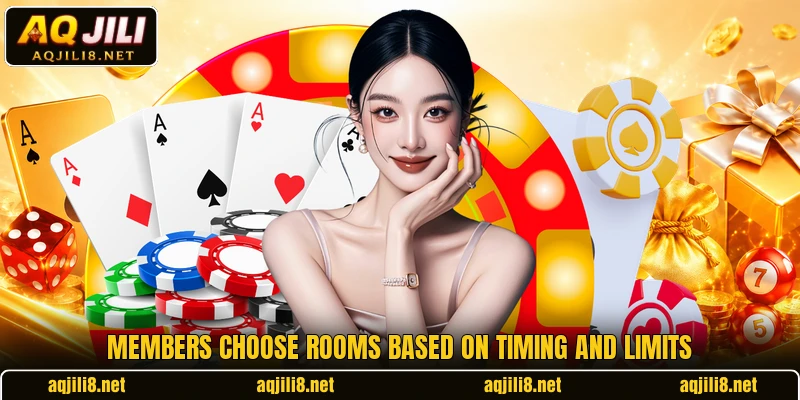Members choose rooms based on timing and limits