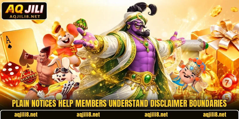 Plain notices help members understand disclaimer boundaries