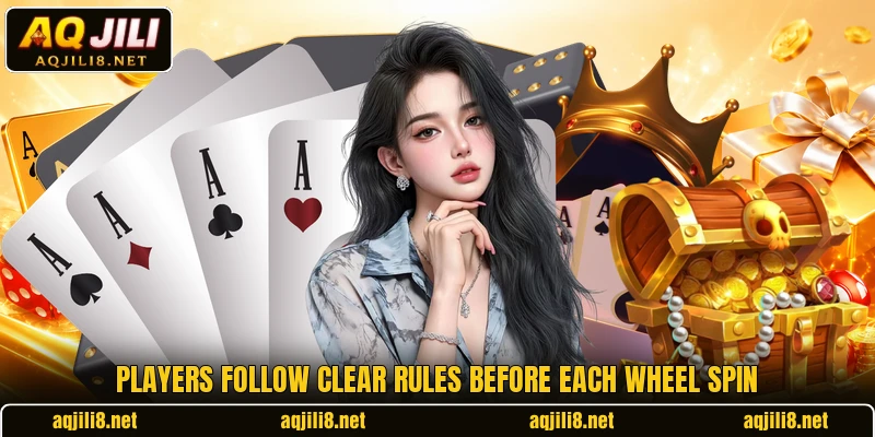 Players follow clear rules before each wheel spin
